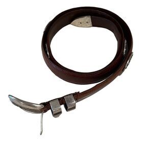 Enmon Italian Texas Leather Brown Men’s Belt Snake skin Sz.44